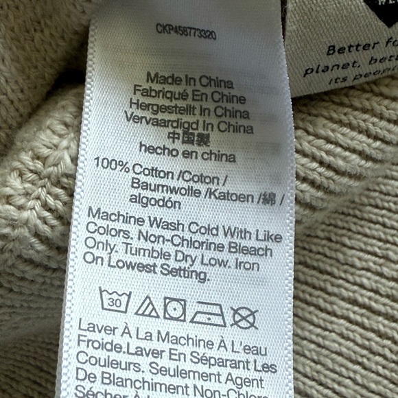 Madewell Clairview Colorblock Oatmeal and Olive Hoodie Size X-Small Slight Crop - Picture 4 of 10